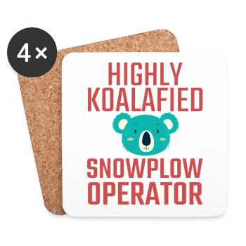 Snowplow Operator Koalafied - Coasters (set of 4) - white - Front