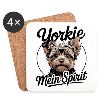 Yorkie Yorkshire Terrier mein Spirit Seelenhund - Untersetzer (4er-Set) - Weiß - Vorne