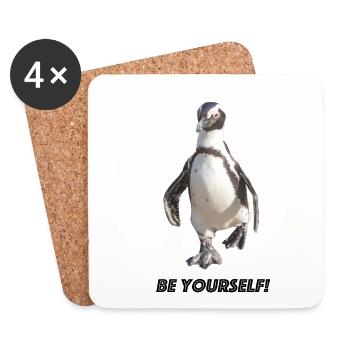 Pingouin be yourself - Dessous de verre (lot de 4) - blanc - Devant