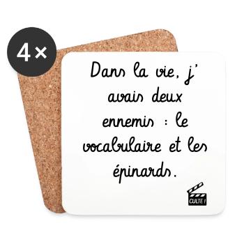 Kaameløtt - Réplique Culte - Citation Drôle - Dessous de verre (lot de 4) - blanc - Devant