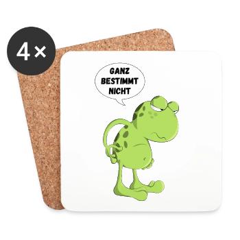 Ganz bestimmt nicht Lustiger Spruch Frosch Kröte - Untersetzer (4er-Set) - Weiß - Vorne