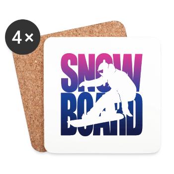 Snowboard Urlaub Wintersport Snowboarder Geschenk - Untersetzer (4er-Set) - Weiß - Vorne