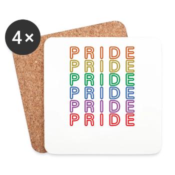 Pride Rainbow, LGBTQ, Lgbt Lesbian Gay Pride Gift - Coasters (set of 4) - white - Front