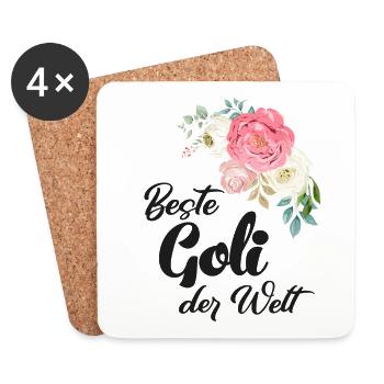 Weltbeste Goli fragen Patentante Österreich - Untersetzer (4er-Set) - Weiß - Vorne