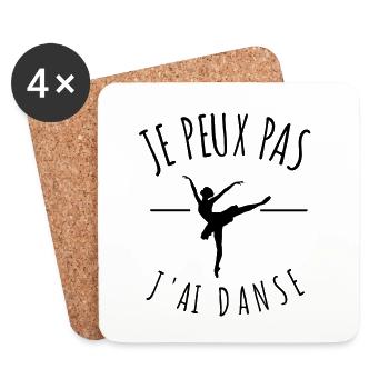 je peux pas j'ai danse classique danseuse humour - Dessous de verre (lot de 4) - blanc - Devant