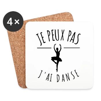je peux pas j'ai danse classique danseuse humour - Dessous de verre (lot de 4) - blanc - Devant
