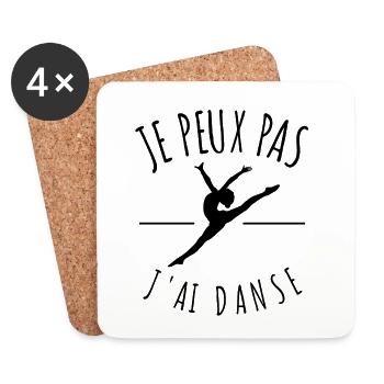 je peux pas j'ai danse classique danseuse humour - Dessous de verre (lot de 4) - blanc - Devant