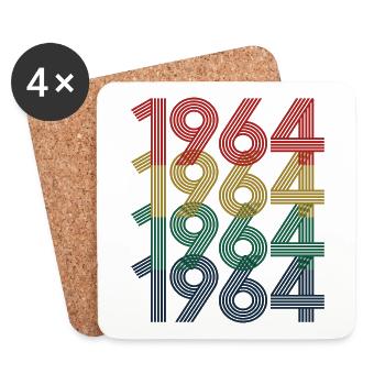 1964 60e anniversaire hommes femmes 60 ans vintage - Dessous de verre (lot de 4) - blanc - Devant