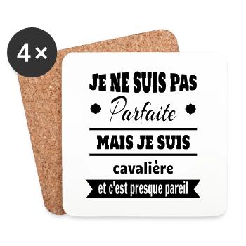 Cadeau pas parfaite mais cavalière cheval - Dessous de verre (lot de 4) - blanc - Devant