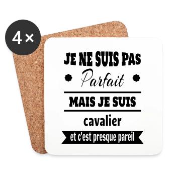 Cadeau pas parfait mais cavalier cheval - Dessous de verre (lot de 4) - blanc - Devant