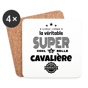 super cavalière 100% parfaite humour - Dessous de verre (lot de 4) - blanc - Devant