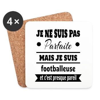 Pas parfaite mais footballeuse foot humour - Dessous de verre (lot de 4) - blanc - Devant