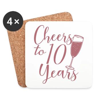 10e anniversaire de mariage Hommes Femmes Couple marié - Dessous de verre (lot de 4) - blanc - Devant