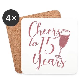 15. Geburtstag Männer Frauen Jubiläum 15 Jahre alt - Untersetzer (4er-Set) - Weiß - Vorne