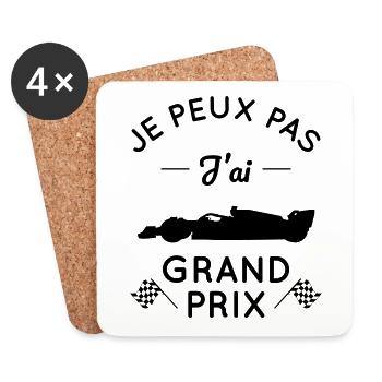 Je Peux Pas J'ai Grand Prix - Idée Cadeau - Dessous de verre (lot de 4) - blanc - Devant