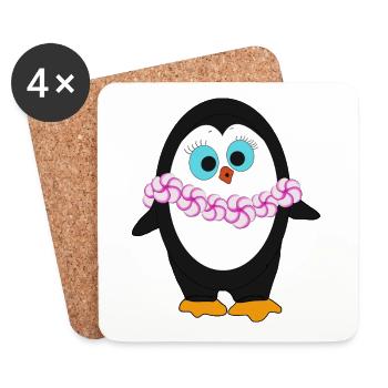 Pinguin im Urlaub von Peace Joy Pancake - Untersetzer (4er-Set) - Weiß - Vorne