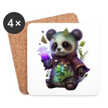 Adorable magical fantasy panda - Coasters (set of 4) - white - Front