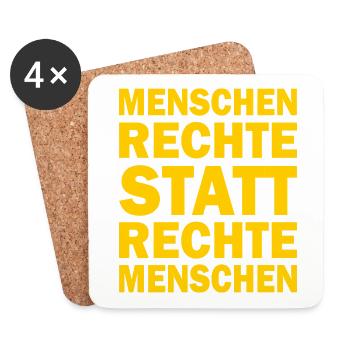 menschenrechte statt rechte menschen - Untersetzer (4er-Set) - Weiß - Vorne