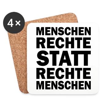 menschenrechte statt rechte menschen - Untersetzer (4er-Set) - Weiß - Vorne