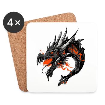 Dragon - Dessous de verre (lot de 4) - blanc - Devant