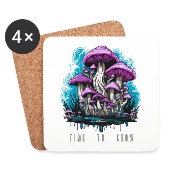 Pilze time to grow - Untersetzer (4er-Set) - Weiß - Vorne