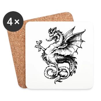 Dragon - Coasters (set of 4) - white - Front
