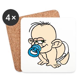 bébé - Dessous de verre (lot de 4) - blanc - Devant