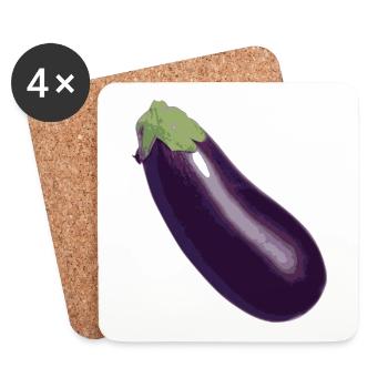 aubergine - Dessous de verre (lot de 4) - blanc - Devant