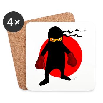 Ninja Boxer japanisch Comic Manga Geschenk - Untersetzer (4er-Set) - Weiß - Vorne