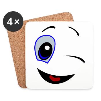 Smiley - Coasters (set of 4) - white - Front