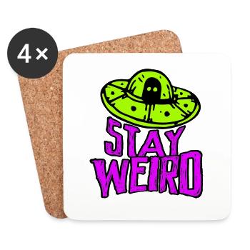 Restez étrange Alien Ufo Believer - Dessous de verre (lot de 4) - blanc - Devant