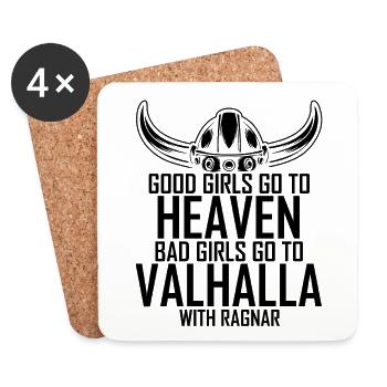 Good girls go to Heaven - Bad girls go to Valhalla - Coasters (set of 4) - white - Front