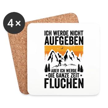 Ich werde nicht Aufgeben aber.. Fluchen Wandern - Untersetzer (4er-Set) - Weiß - Vorne