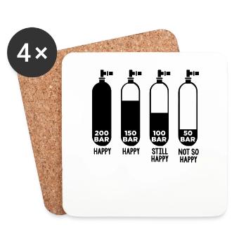 Diver diving 200 bar - Coasters (set of 4) - white - Front