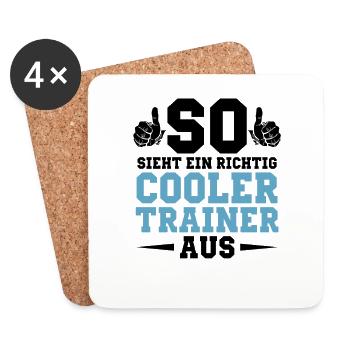 So sieht ein richtig cooler Trainer aus - Untersetzer (4er-Set) - Weiß - Vorne