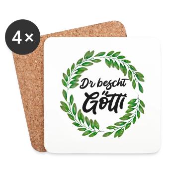 Dr bescht Götti Patenonkel Schweiz Schweizer - Untersetzer (4er-Set) - Weiß - Vorne