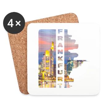 Francfort Allemagne Ville Skyline Accueil Amour - Dessous de verre (lot de 4) - blanc - Devant
