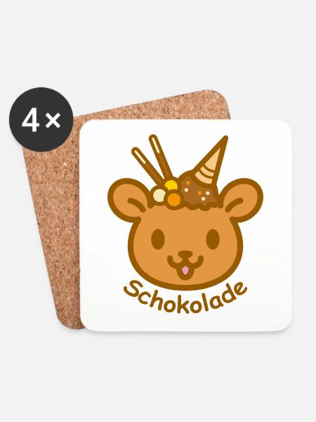 Eisbär Schokolade - Untersetzer (4er-Set) - Weiß