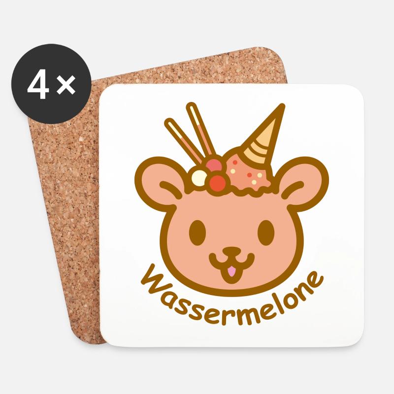 Eisbär Wassermelone - Untersetzer (4er-Set) - Weiß
