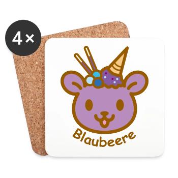 Eisbär Blaubeere - Untersetzer (4er-Set) - Weiß - Vorne