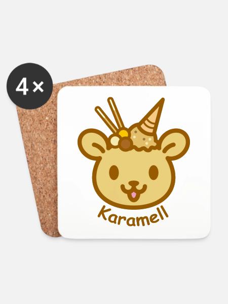 Eisbär Karamell - Untersetzer (4er-Set) - Weiß