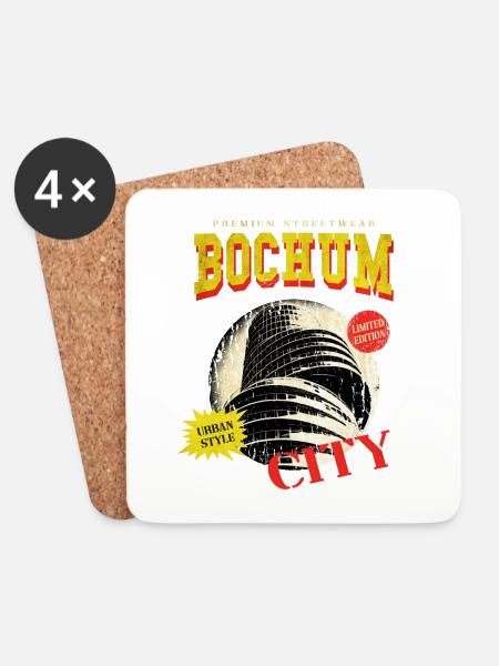 Bochum Deutschland Stadt Skyline Vintage Retro - Untersetzer (4er-Set) - Weiß