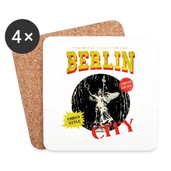 Berlin Germany City Skyline Vintage Retro - Coasters (set of 4) - white - Front