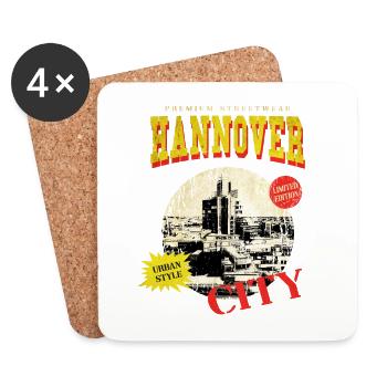 Hannover Germany City Skyline Vintage Retro - Coasters (set of 4) - white - Front
