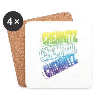 Chemnitz Germany City Font Skyline Home - Coasters (set of 4) - white - Front