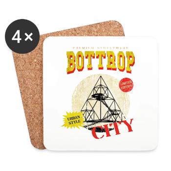 Bottrop Deutschland Stadt Skyline Vintage Retro - Untersetzer (4er-Set) - Weiß - Vorne
