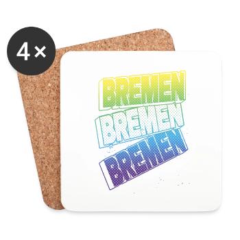 Brême Allemagne City Font Skyline Accueil - Dessous de verre (lot de 4) - blanc - Devant