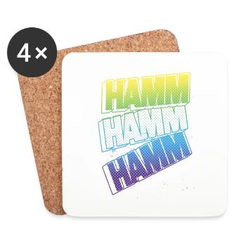 Hamm Allemagne City Font Skyline Accueil - Dessous de verre (lot de 4) - blanc - Devant