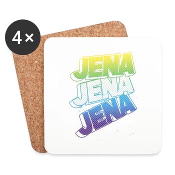 Jena Germany City Font Skyline Home - Coasters (set of 4) - white - Front