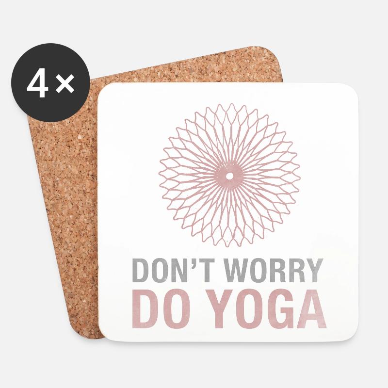 Don´t Worry Do Yoga - Untersetzer (4er-Set) - Weiß